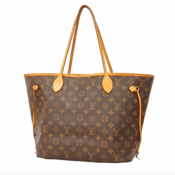 Louis Vuitton Brown and Tan Monogram Neverfull Tote - Picture 1 of 4